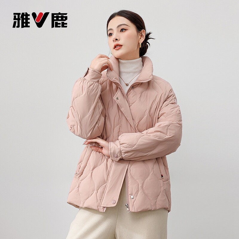 雅鹿羽绒服女2026冬季新款短款时尚立领上衣服保暖冬装休闲外套女