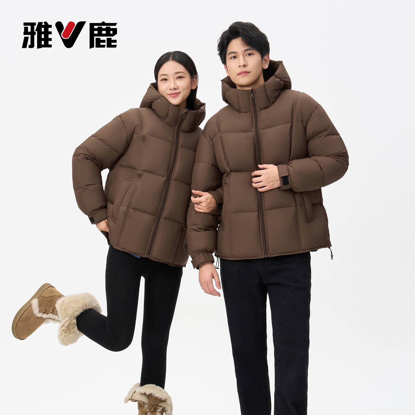 雅鹿羽绒服男女同款2026冬季新款情侣抗寒上衣服加厚保暖鸭绒外套