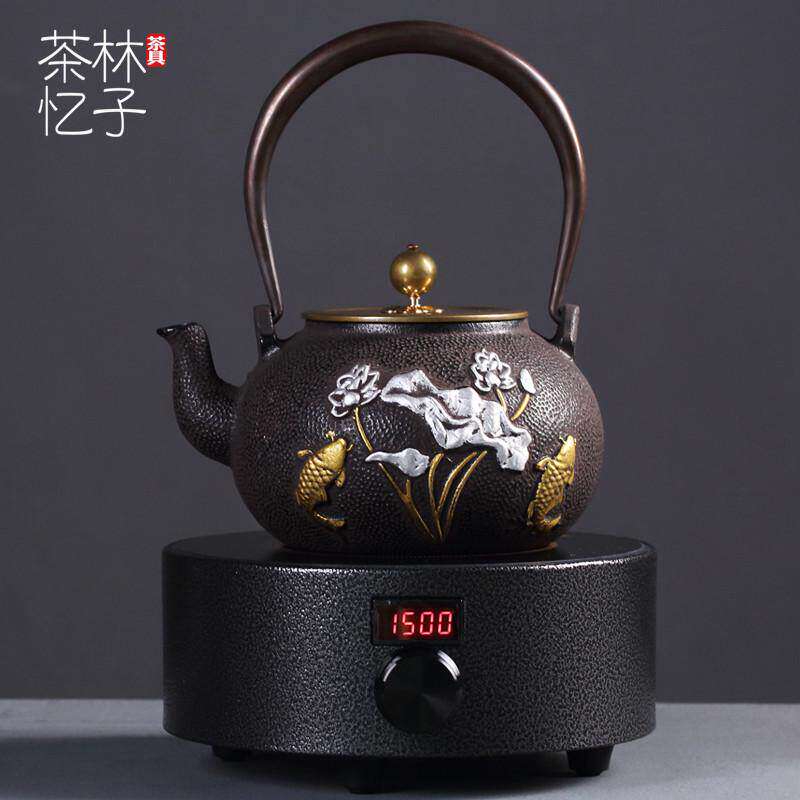 手工老铁壶电陶炉套装 日式生铁茶壶泡茶家用铸铁烧水养生煮水壶