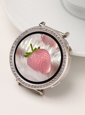 适用于华为gt6保护壳gt5手表仿镶钻镂空watchgt5pro女款半包保护套新款gt4智能手表watch5小表盘41mmPC表壳