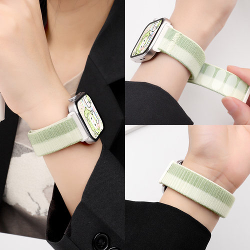适用华为fit4手表表带华为擎云H3540尼龙编织腕带watchfit4表带华为fit4pro智能运动专用接口透气魔术贴配件