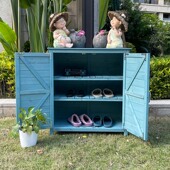 室外鞋 柜门口实木收纳庭院工具箱户外防水防晒阳台杂物柜现代简约