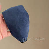 群青苍苍 雾霾蓝绒面头箍女高级感宽边不勒头压发防滑发卡盘发器