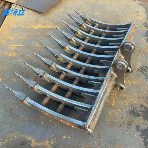 挖掘机属具松土耙农用搂杂草石头多齿耙挖改挖山药翻地挖药材耙