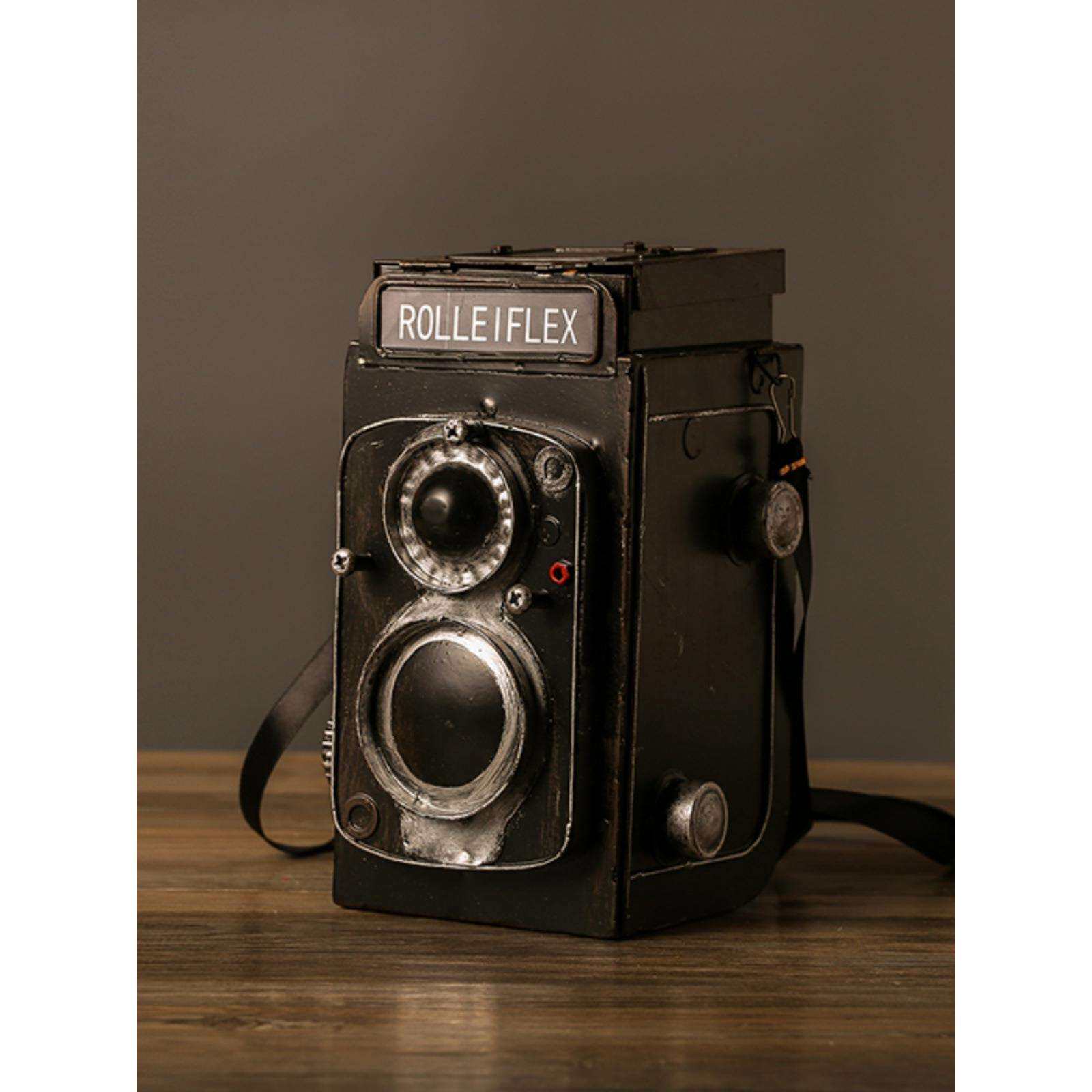 复古老式照相机模型拍照摄影道具怀旧工艺品橱窗陈列装饰品摆件