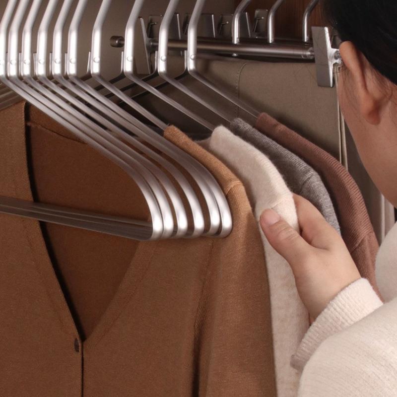 北欧风家用哑光铝合金衣架成人无痕晾晒衣架子不锈钢防滑衣挂