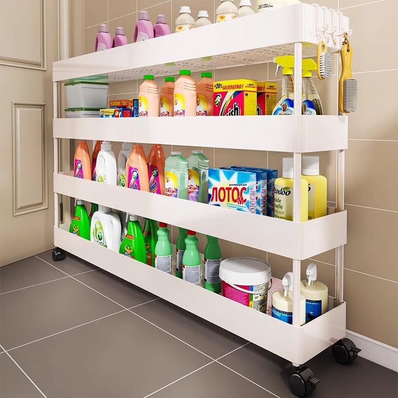 门后极窄置物架夹缝收纳神器落地小推车浴室卫生间缝隙家用多层架