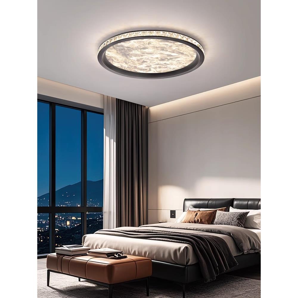 卧室吸顶灯儿童护眼轻奢高级感云雾现代简约超薄主卧led房间灯具