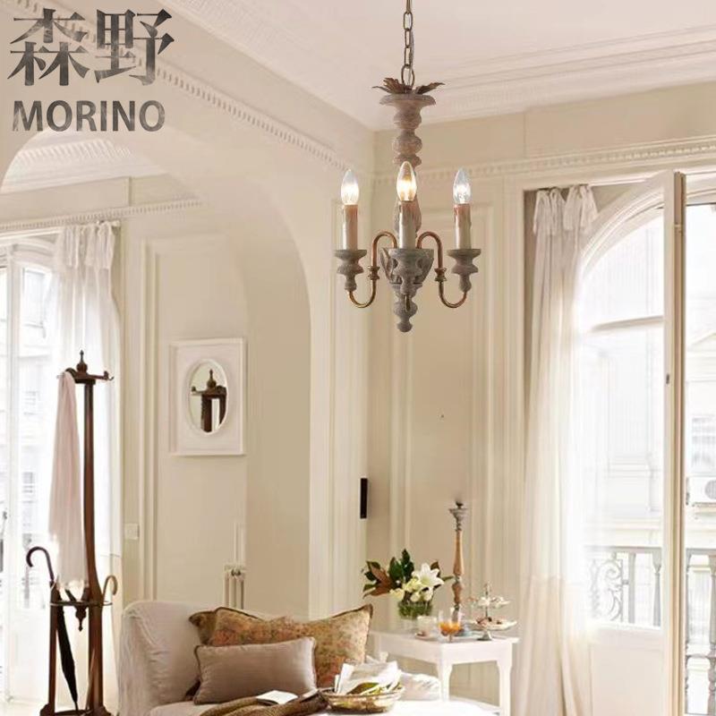 森野照明 法式客厅吊灯民宿灯具卧室蜡烛复古中古乡村美式法式灯