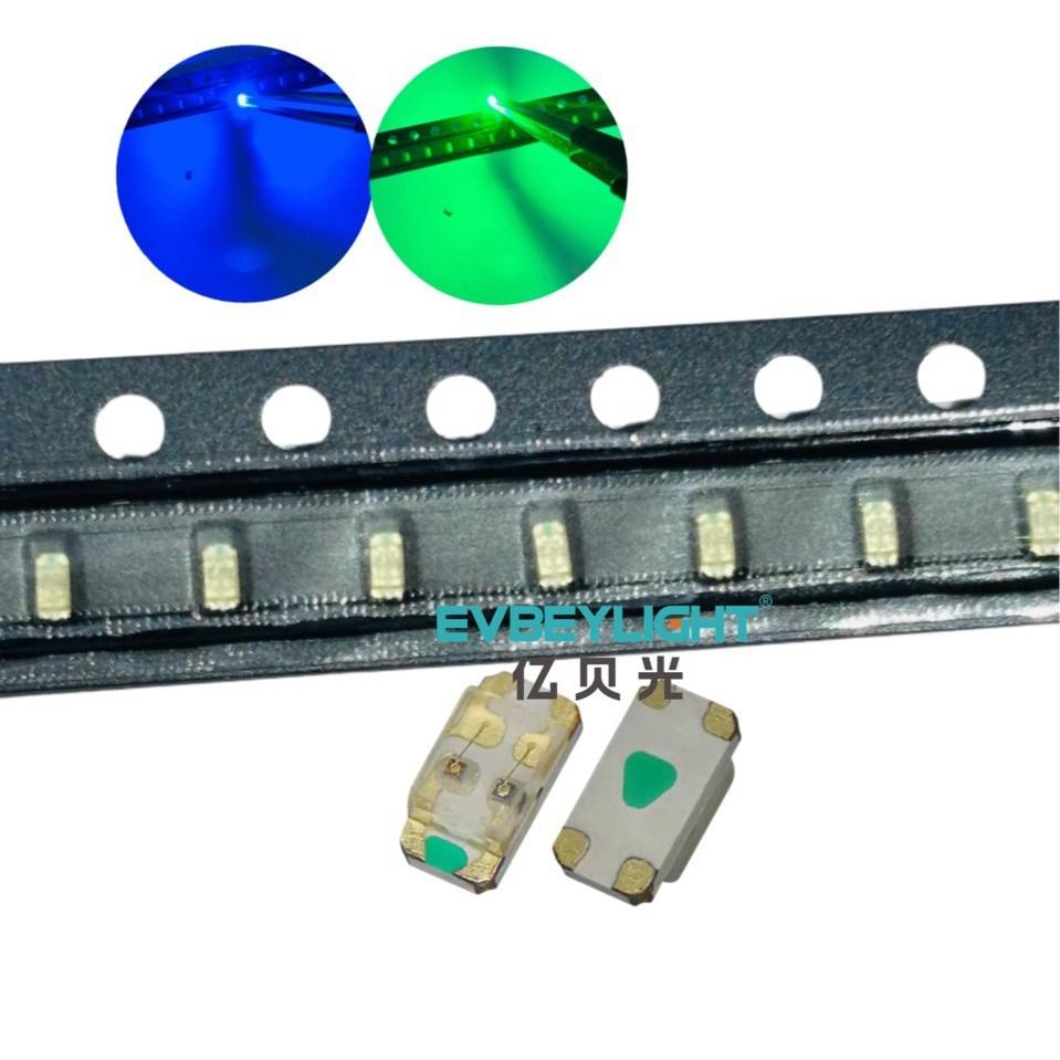 贴片式LED灯珠单体0603蓝翠绿双色 1608蓝绿双色单体高亮发光管