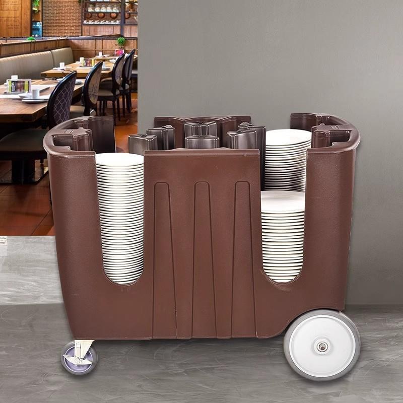 餐厅收餐车静音餐盘收集车下栏收碗车送餐推车可移动碟盘车手推车
