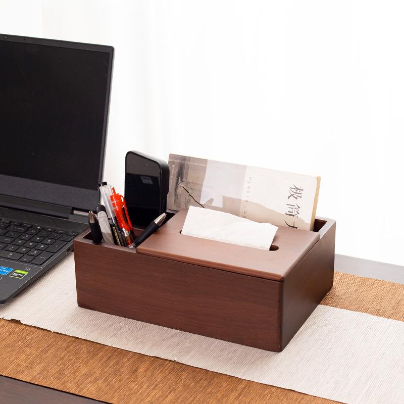 檀木纸抽盒新中式客厅实木纸巾盒轻奢酒店餐巾纸盒家用餐桌抽纸盒