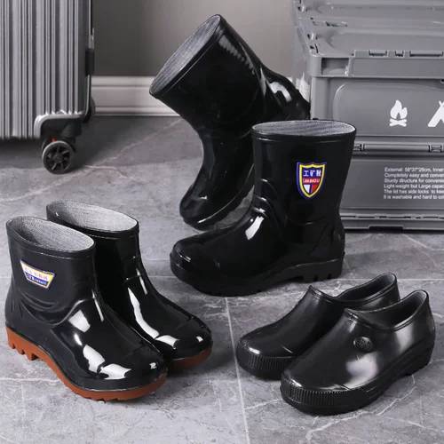 水鞋短筒男雨靴防水防滑厨房工作