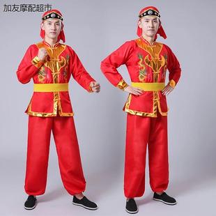 威风锣鼓服装舞龙舞狮打鼓轿夫民族秧歌婚庆表演舞蹈演出服装男款