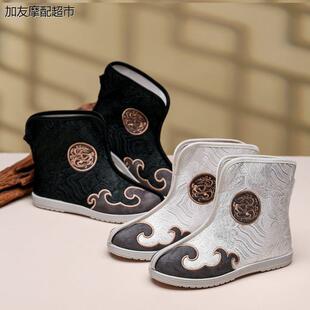 中国风古装儿童绣花鞋男童侠客复古官靴古风戏曲男女靴子