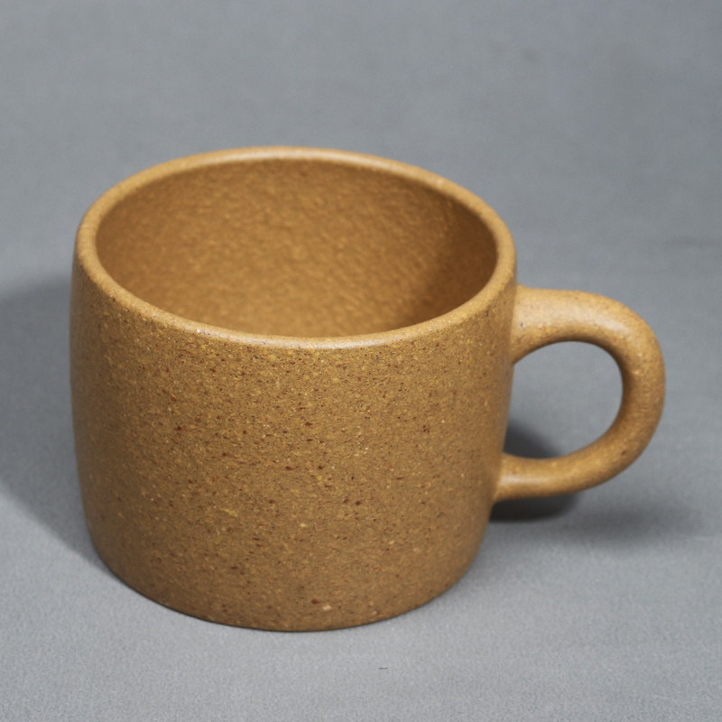 紫云堂宜兴原矿紫砂口杯品茗杯主人杯黄降坡泥带把平底杯功夫茶杯