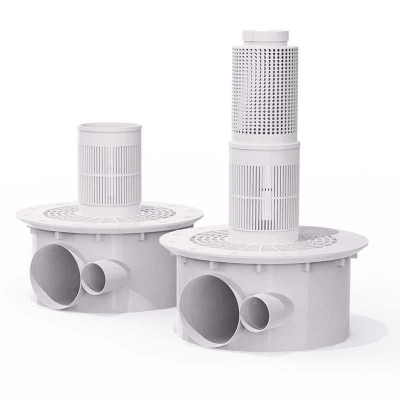 养殖池鱼虾池塘马桶排水排污地漏双排帆布鱼池底部过滤网格出水口