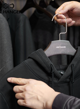 KH高端实木大衣衣架挂外套专用新款黑色衣挂衣柜衣帽间专用衣架子