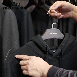 KH高端实木大衣衣架挂外套专用新款 黑色衣挂衣柜衣帽间专用衣架子