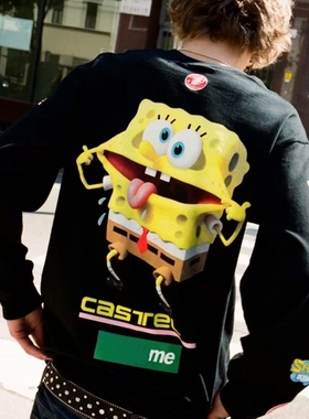 25SS Racing L/S TEE海绵宝宝自主联名印花圆领长袖男女同款