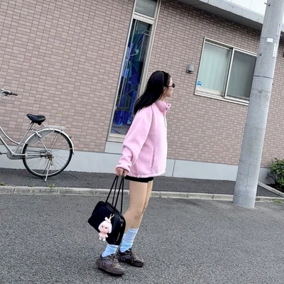 FW25 Polartec Shearling Reversible 双面穿半拉链套头长袖卫衣