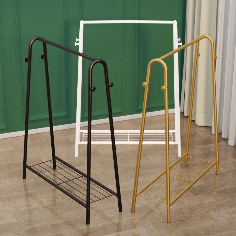 晾衣架落地家用卧室内挂衣架阳台简易晾衣杆晒衣架宿舍晒衣服架子