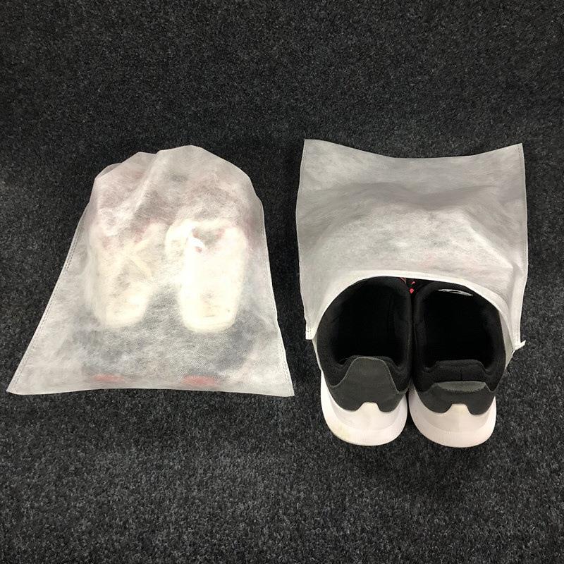 无纺布鞋袋旅行鞋子防尘收纳袋抽拉绳束口双只装白色袋子透气王金