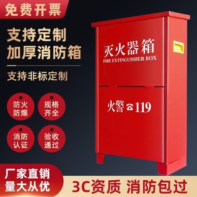 家用干粉灭火器箱子4kg2只装组合套装4公斤商用仓库工厂消防器材