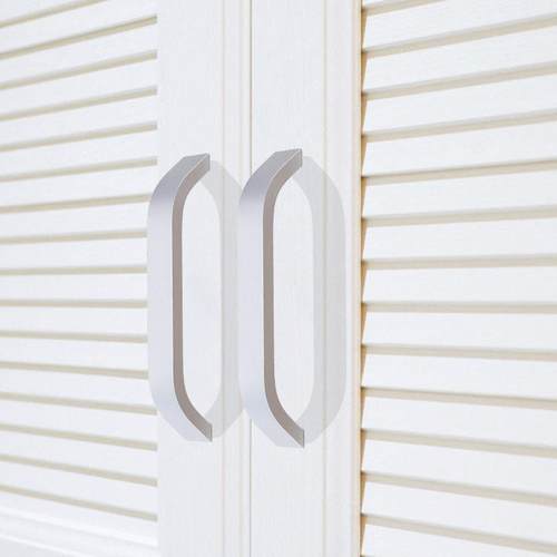 64/96/128/160哑光黑色太空铝实心拉手 11/15/20宽简约衣橱柜把手