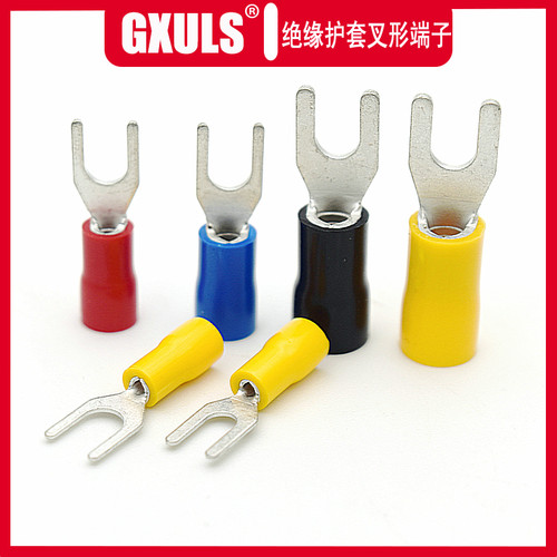 接线端子SV1.25/3.5/5.5-3/4/5叉形冷压线耳铜鼻子Y型U型端头国标