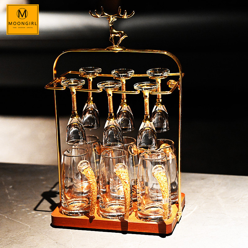 moongirl水晶玻璃高脚白酒杯子弹杯一口云吞杯分酒器烈酒杯子套装,餐饮具,白酒杯,淘宝优惠券,粉丝福利购,淘宝优惠卷