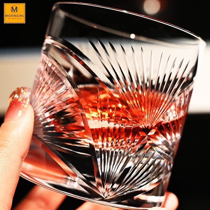 MOONGIRL纯手工切子水晶玻璃威士忌洋酒杯古典杯调酒杯啤酒水杯子,餐饮具,洋酒/威士忌杯,淘宝优惠券,粉丝福利购,淘宝优惠卷