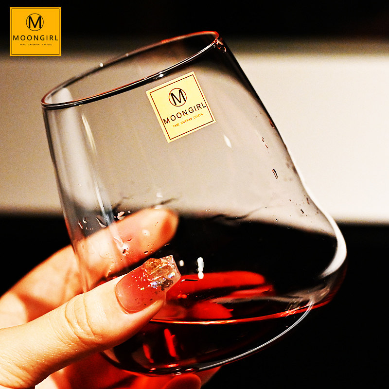 moongirl手工水晶玻璃无脚红酒杯白葡萄酒杯果汁饮料杯水杯子套装