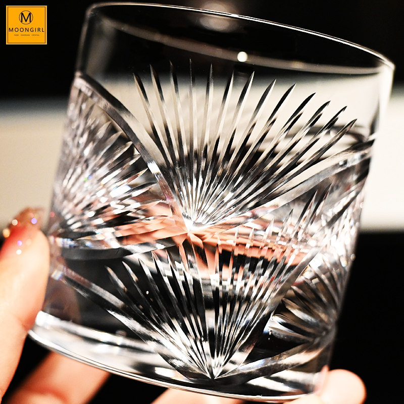 MOONGIRL纯手工切子水晶玻璃威士忌洋酒杯古典杯调酒杯啤酒水杯子,餐饮具,洋酒/威士忌杯,淘宝优惠券,粉丝福利购,淘宝优惠卷