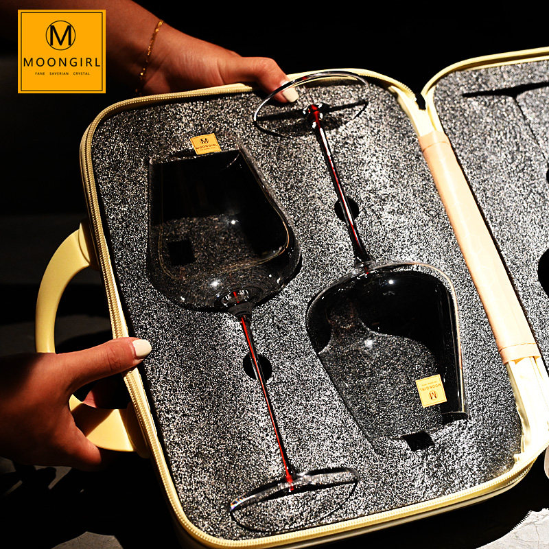 Moongril手工彩色杆轻奢超薄水晶玻璃高脚红酒杯白葡萄酒杯子套装,餐饮具,葡萄酒/红酒杯,淘宝优惠券,粉丝福利购,淘宝优惠卷