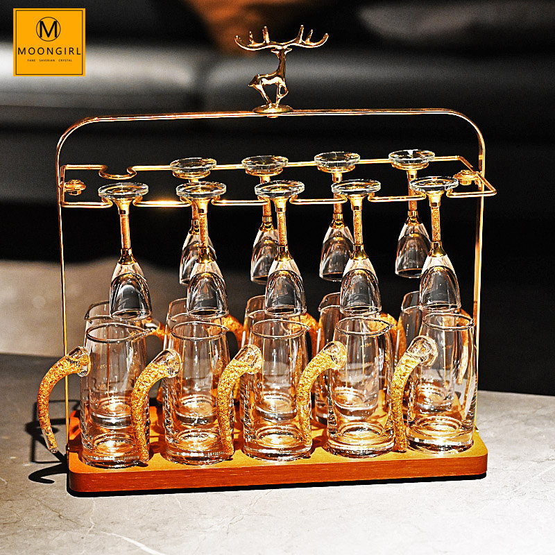 moongirl水晶玻璃高脚白酒杯子弹一口云吞杯家用分酒烈酒杯子套装,餐饮具,白酒杯,淘宝优惠券,粉丝福利购,淘宝优惠卷