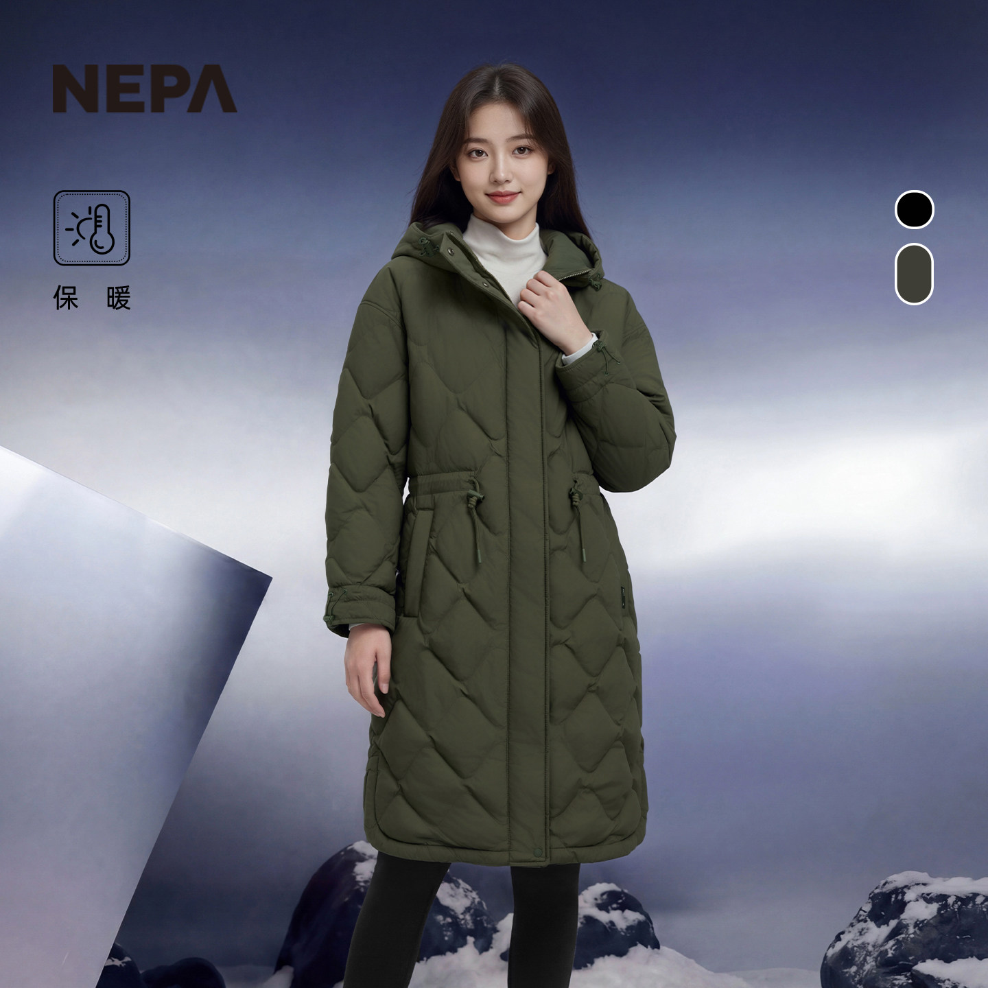 NEPA耐葩秋冬户外女士长款羽绒服保暖舒适羽绒服CK82049