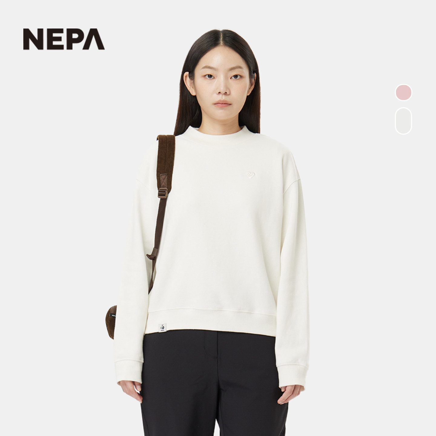 NEPA女士微高领舒适长袖圆领T恤