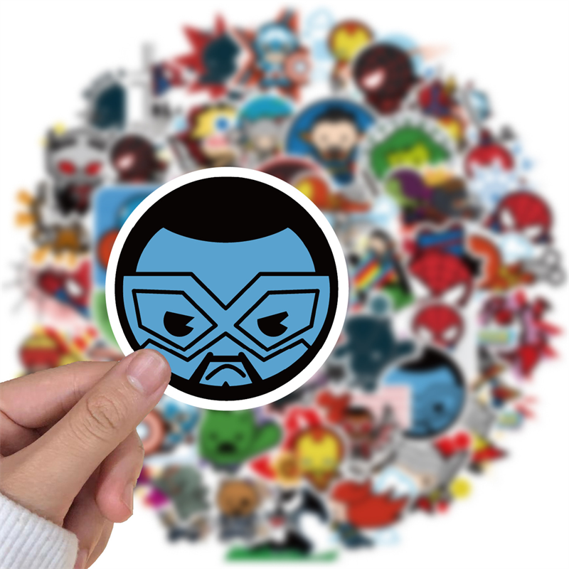 漫威Q版超级英雄贴纸复仇者联盟周边平板电脑手机壳滑板车diy装饰防水贴纸