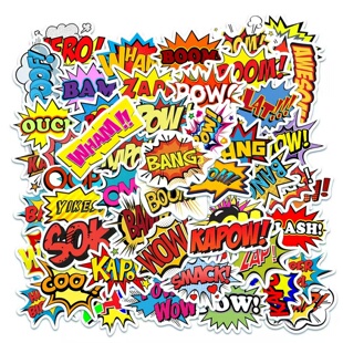 50张装惊喜爆炸字母个性涂鸦摩托车拉杆箱冰箱卡通防水贴纸可移英文涂鸦贴纸创意diy装饰滑板车行李箱笔记本