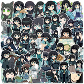 时透无一郎贴纸新款 饰笔记本行李箱手账防水贴画 鬼灭之刃ins高颜值动漫周边装