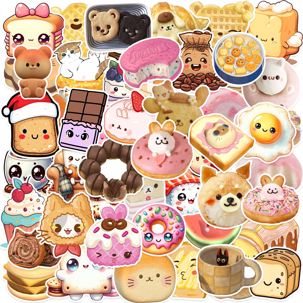 创意面包吐司贴纸仿真3D可爱