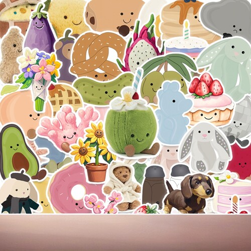 50张jellycat贴纸个性仿真贴纸画