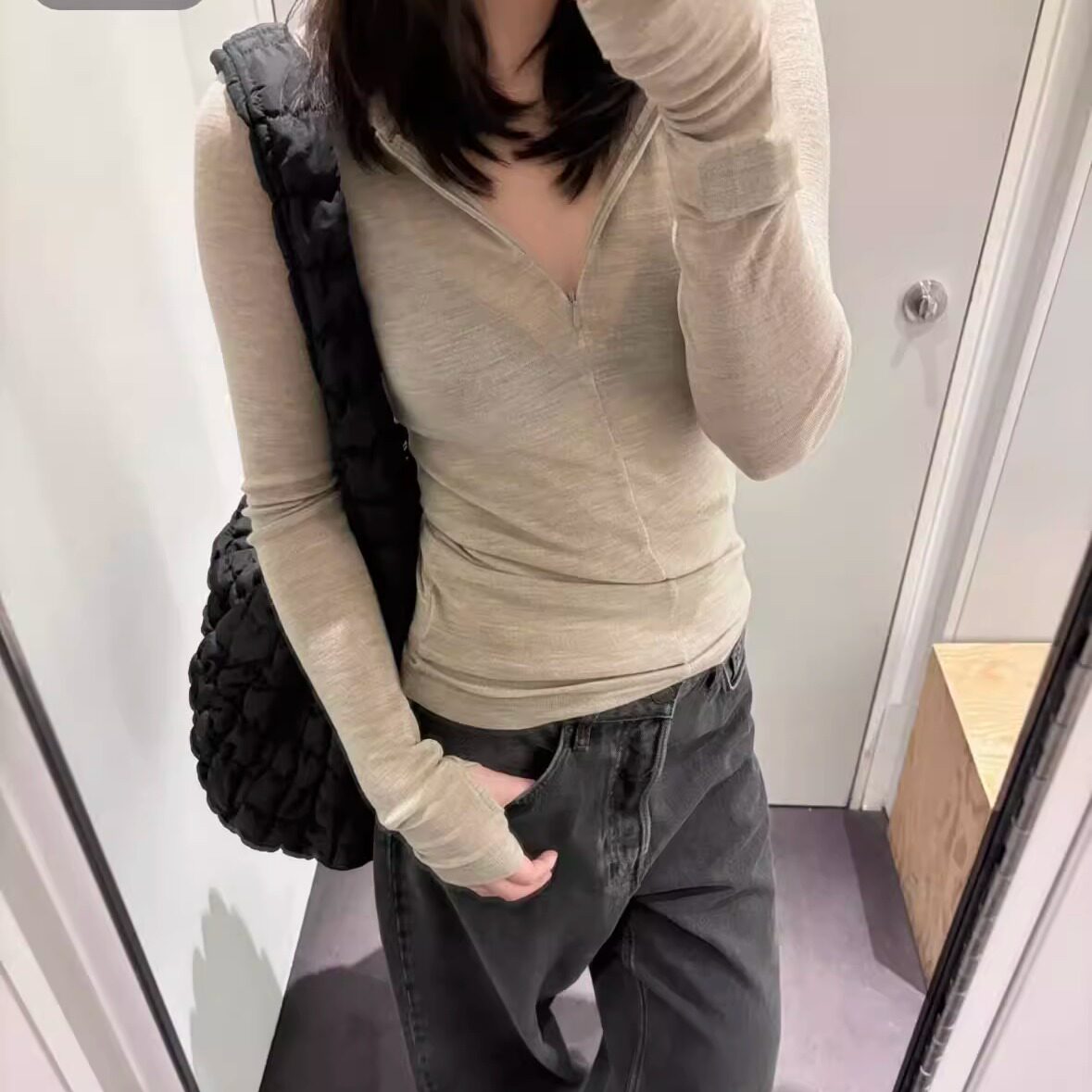 修身版型天丝羊毛连帽衫女春夏0905