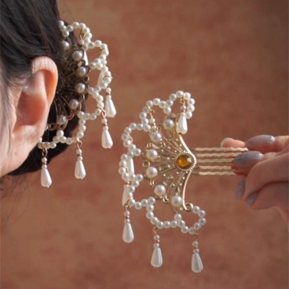 新中式珍珠发簪女复古国风流苏发钗汉服明制插梳掩鬓发饰,饰品/流行首饰/时尚饰品新,发饰,淘宝优惠券,粉丝福利购,淘宝优惠卷