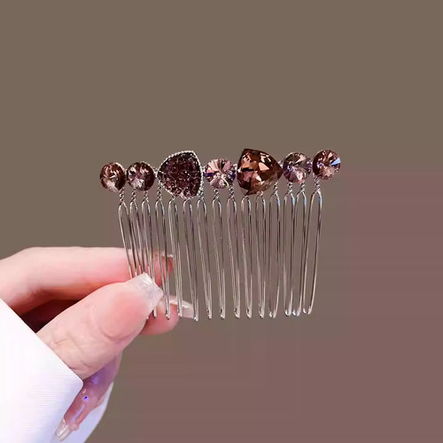 简约水晶倒插发梳刘海夹