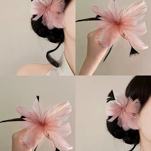 法式 高级氛围感头饰花朵侧边发夹蝴蝶兰抓夹2025年超仙高端发饰女