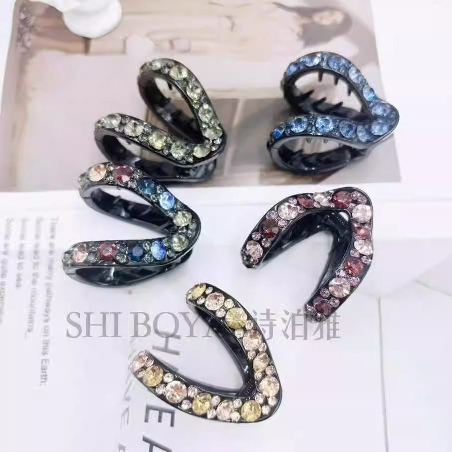 高马尾固定神器半扎丸子头发夹发卡女水钻v型小抓夹马尾夹子头饰