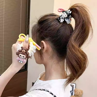 毛绒可爱少女拉布橡皮筋女扎头发2025新款高弹力耐用发圈夏季头绳