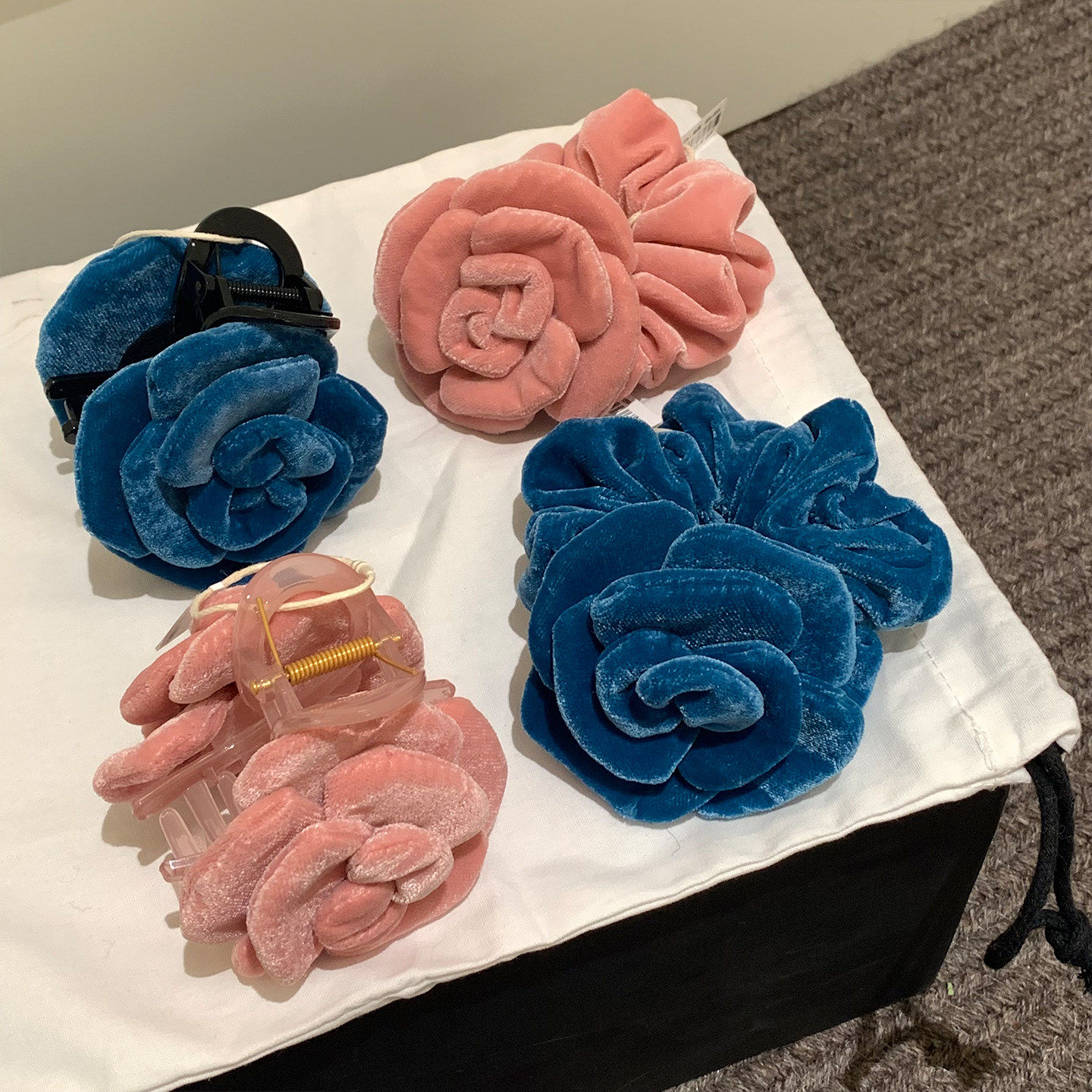 法式浪漫丝绒玫瑰花朵抓夹发圈女后脑勺扎发头绳盘发头饰头花发饰,饰品/流行首饰/时尚饰品新,发饰,淘宝优惠券,粉丝福利购,淘宝优惠卷